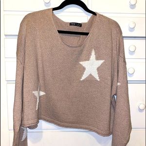 Tan star patterned sweater